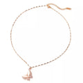 Non Tarnish Zircon Diamond Opal Butterfly necklace pendant