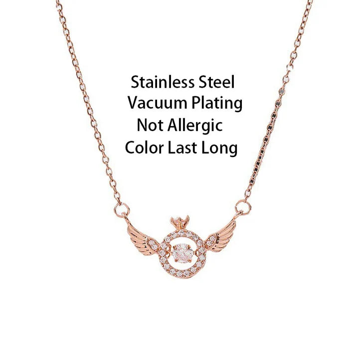 18K Gold & Silver Plated Angel Wings Smart Clavicle Necklace Advanced Feeling Versatile Beating Necklace
