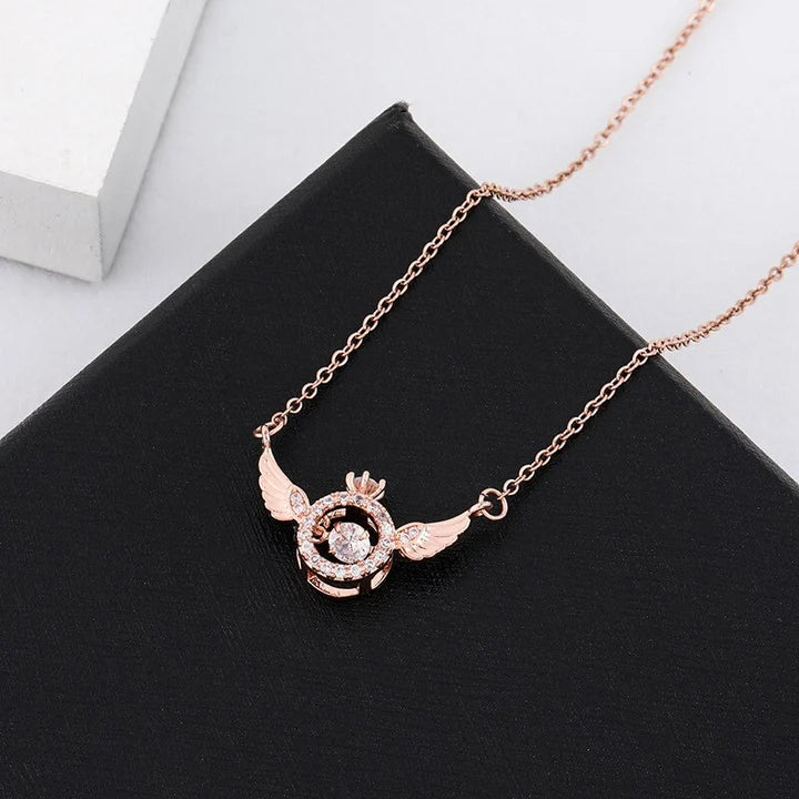 18K Gold & Silver Plated Angel Wings Smart Clavicle Necklace Advanced Feeling Versatile Beating Necklace