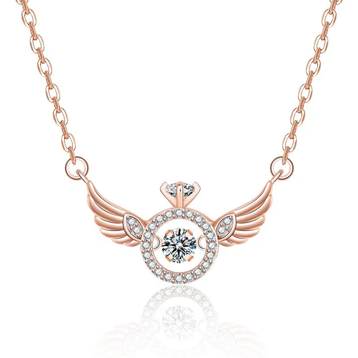 18K Gold & Silver Plated Angel Wings Smart Clavicle Necklace Advanced Feeling Versatile Beating Necklace