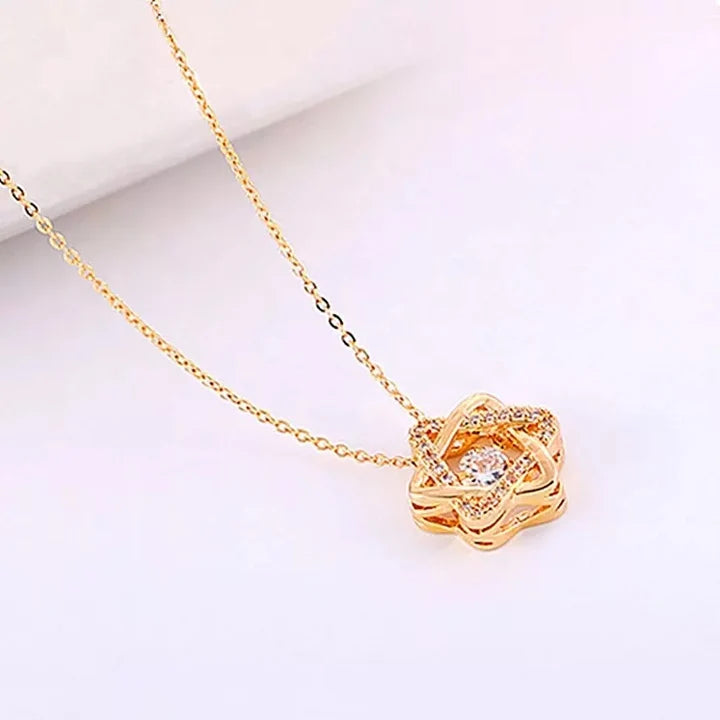 Moving Diamond David of Star Pendant Necklaces