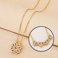 Real 18K Gold Plated Magnetic 4 Four Heart Pendant Leaf Clover Necklace