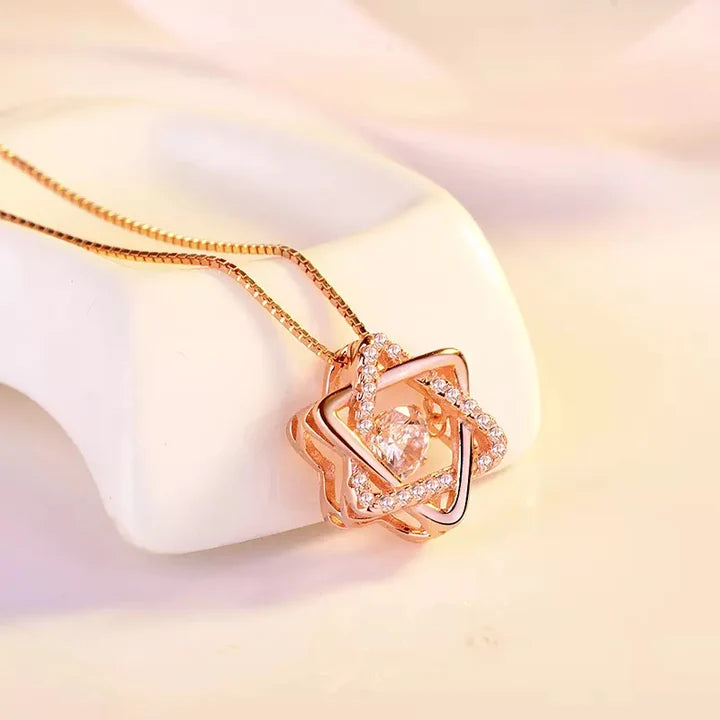 Moving Diamond David of Star Pendant Necklaces