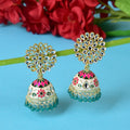 Kundan Meenakari Jhumki Earring for Girls, Light-weight