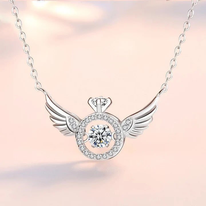 18K Gold & Silver Plated Angel Wings Smart Clavicle Necklace Advanced Feeling Versatile Beating Necklace