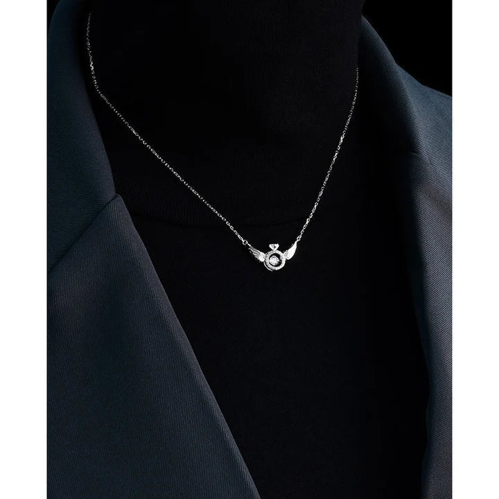 18K Gold & Silver Plated Angel Wings Smart Clavicle Necklace Advanced Feeling Versatile Beating Necklace