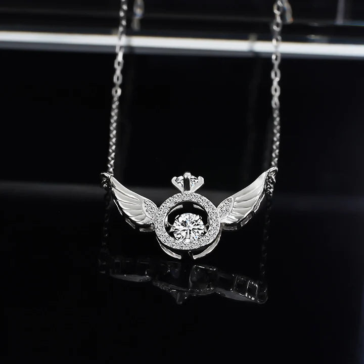 18K Gold & Silver Plated Angel Wings Smart Clavicle Necklace Advanced Feeling Versatile Beating Necklace