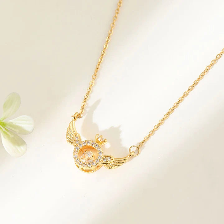18K Gold & Silver Plated Angel Wings Smart Clavicle Necklace Advanced Feeling Versatile Beating Necklace