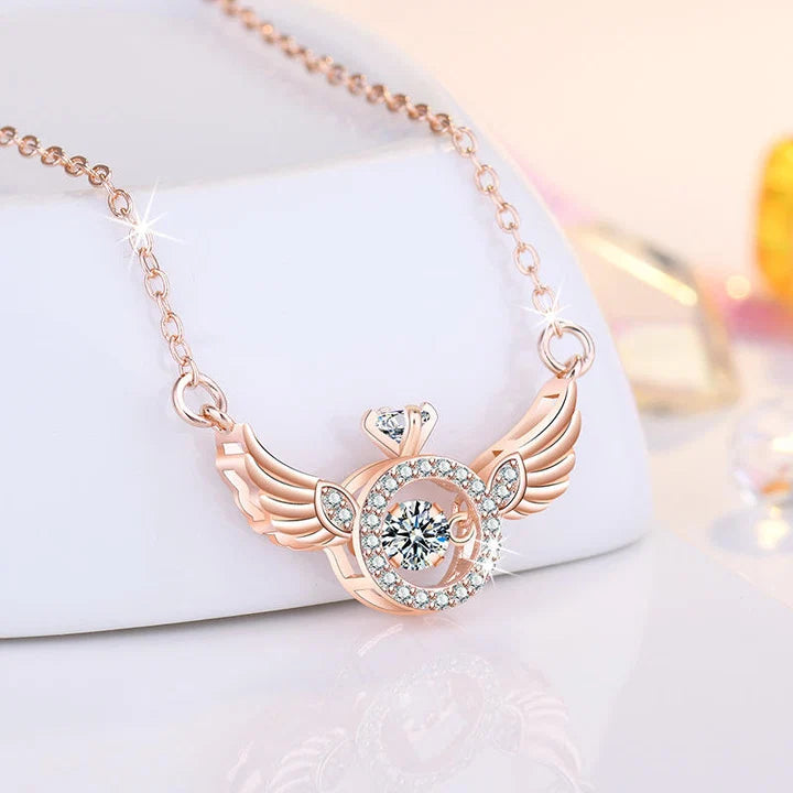 18K Gold & Silver Plated Angel Wings Smart Clavicle Necklace Advanced Feeling Versatile Beating Necklace