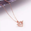 Moving Diamond Zircon Angel Wings Heart Pendant