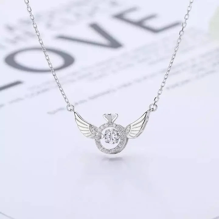 18K Gold & Silver Plated Angel Wings Smart Clavicle Necklace Advanced Feeling Versatile Beating Necklace