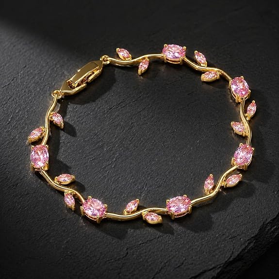 18K Gold Plated Stainless steel Anti Tarnish & Waterproof Tulip Flower Bracelet